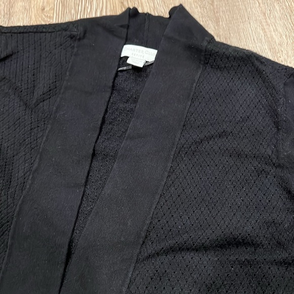 Charter Club, Black Slub Cardigan, Size Small Petite - Picture 3 of 6